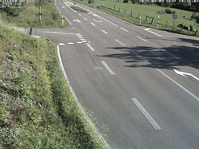 Webcam sur la RD164 à Tilleux. Vue orientée vers Neufchâteau