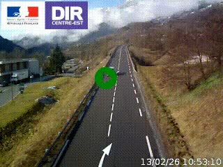 Web cam sur la N90 à Aime, en provenance de Bourg-Saint-Maurice et en direction d'Albertville