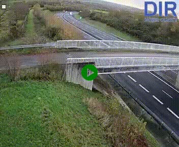 Webcam sur A84 à hauteur de Pont-Farcy, au niveau du pont autoroutier sur la Vire, au sud de Saint-Lô