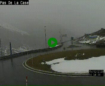 Webcam sur la N22 au niveau du poste frontière entre la France et Andorre à proximité de Pas de la Case à plus de 2000 mètres d'altitude