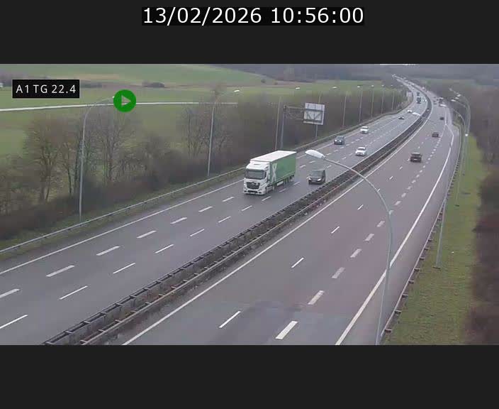 Traffic live webcam Luxembourg Flaxweiler - A1 direction Luxembourg - BK 22.4