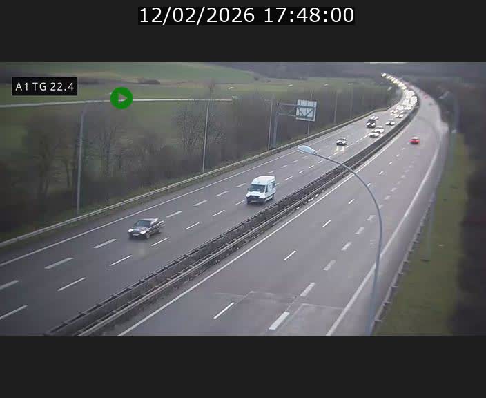 Traffic live webcam Luxembourg Flaxweiler - A1 direction Luxembourg - BK 22.4