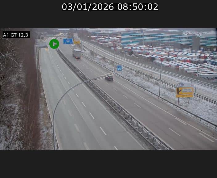 Traffic live webcam Luxembourg Senningerberg - A1 direction Allemagne - BK 12.3