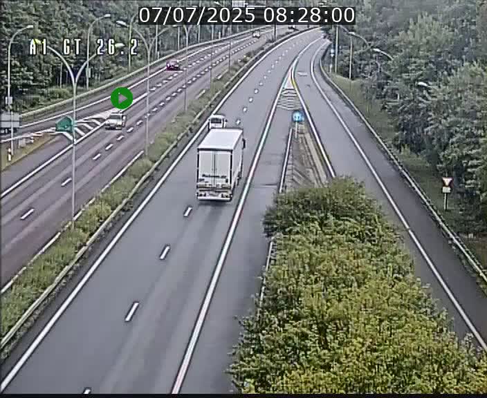 Traffic live webcam Luxembourg Grevenmacher - A1 direction Allemagne - BK 26.2