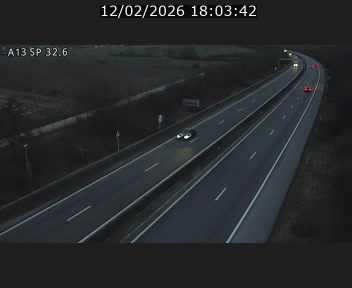 Webcam info trafic A13 à hauteur de Mondorf-les-bains. Vue orientée vers Altwies