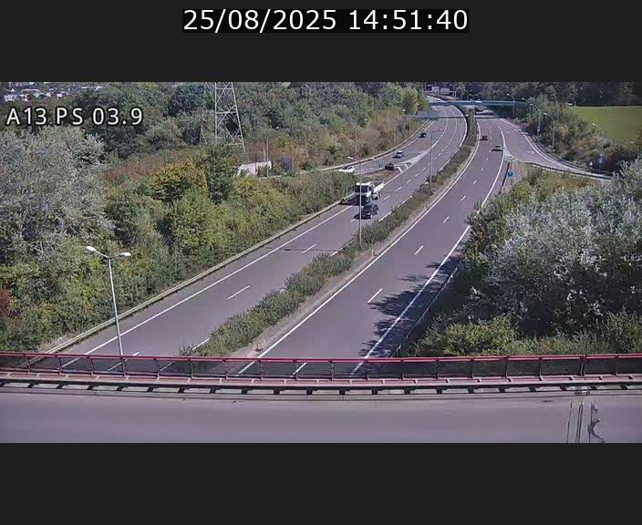 Traffic live webcam Luxembourg Differdange - A13 direction Esch-sur-Alzette - BK 3.9