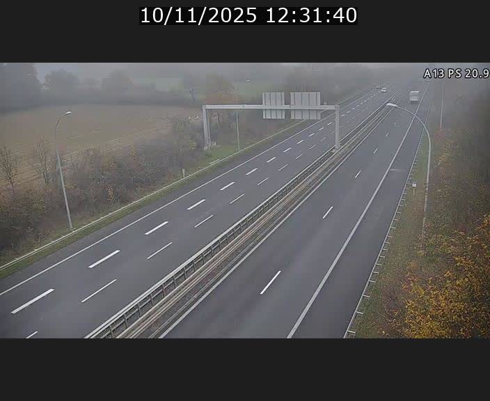 Traffic live webcam Luxembourg Croix de Bettembourg, rond-point d'Hellange - A13 direction Allemagne - BK 20.9