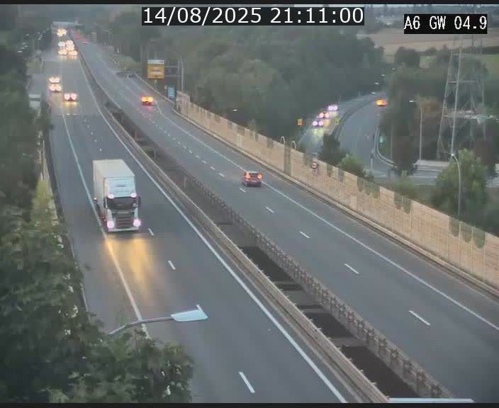 Traffic live webcam Luxembourg Croix de Cessange - A6 - BK 4.9 - direction Belgique