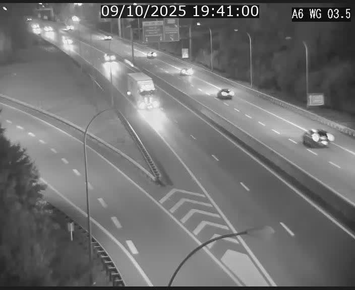 Traffic live webcam Luxembourg - Croix de Cessange - A6 - BK 3.5 - direction France/Allemagne