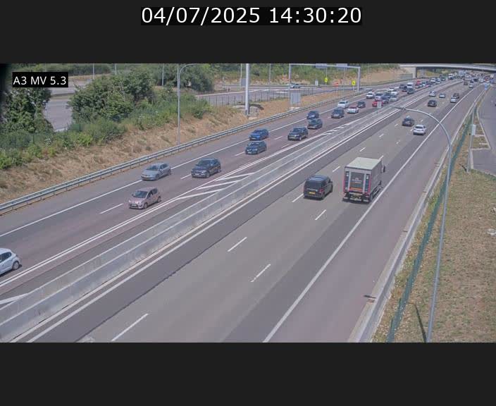 Webcam à l'Aire de Berchem au Luxembourg sur l'A3. Vue orientée vers la France