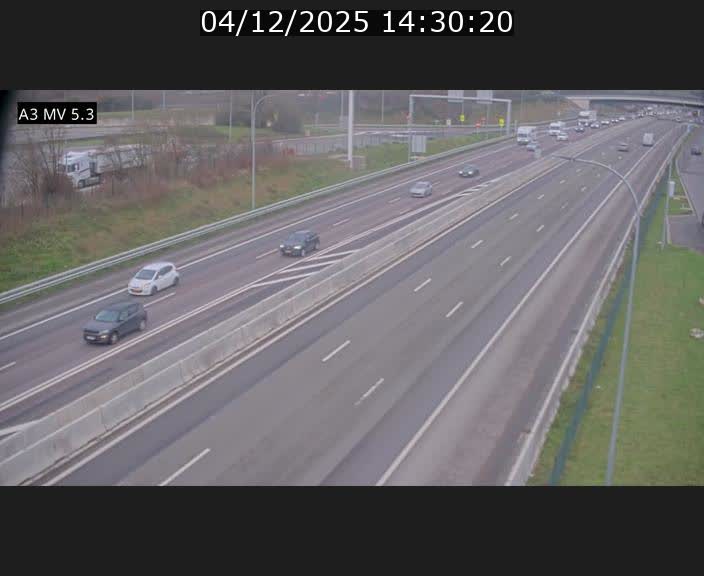 Webcam à l'Aire de Berchem au Luxembourg sur l'A3. Vue orientée vers la France