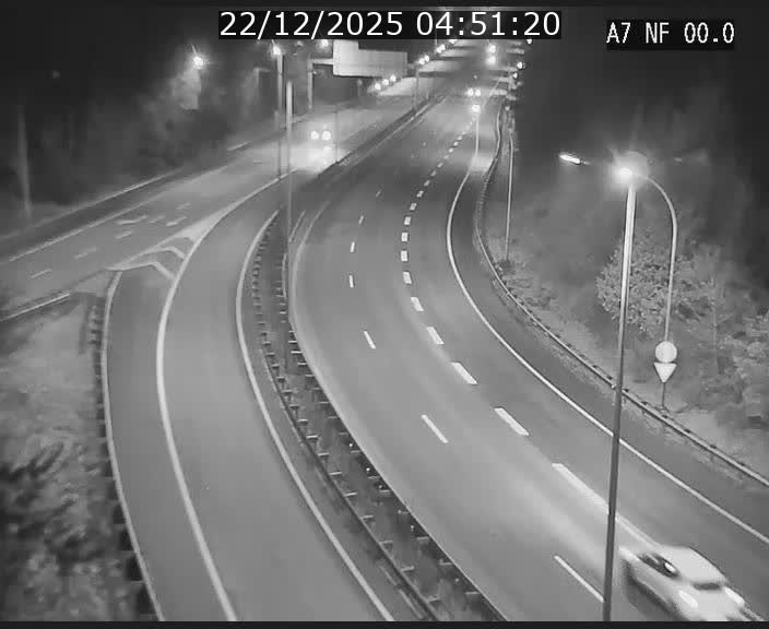 Caméra autoroute Luxembourg A7 - Echangeur A1/A7 Grünewald direction Tunnel Stafelter