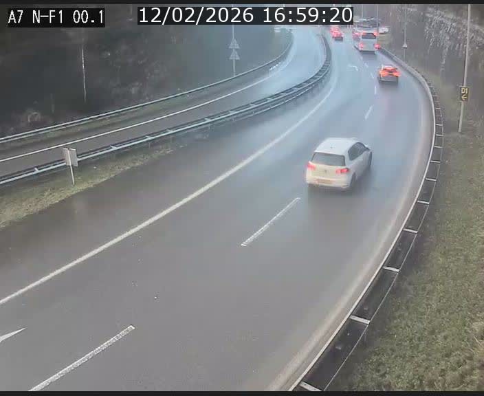 Webcam autoroute Luxembourg A7 située dans la sortie 1 Waldhof, vers la N11, avant le Tunnel Stafelter