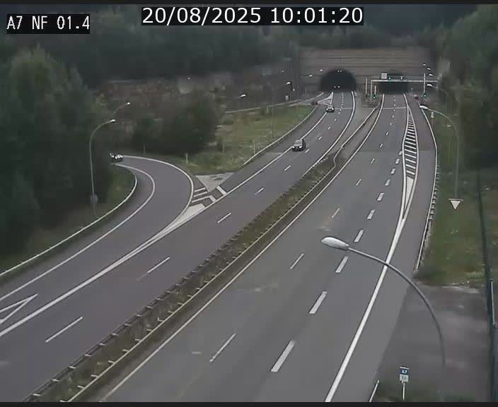 Caméra autoroute Luxembourg A7 - Echangeur Waldhaff - direction Tunnel Stafelter