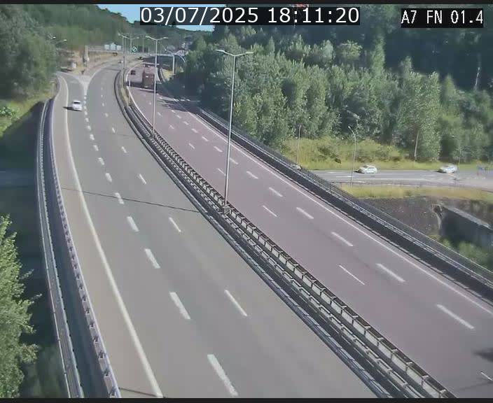 Caméra autoroute Luxembourg A7 - Tunnel Stafelter - direction Echangeur Grünewald
