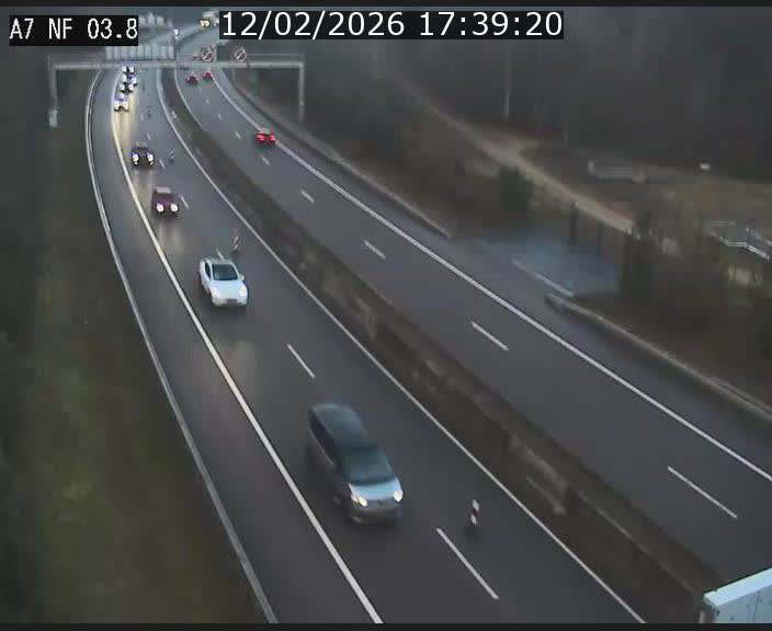 Webcam autoroute A7 au Luxembourg à la sortie du Tunnel Stafelter vers le Nord
