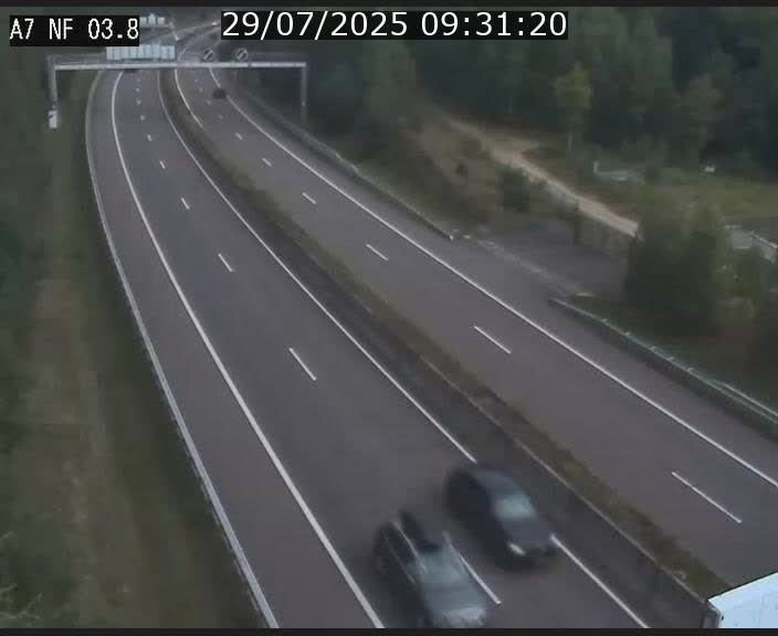 Webcam autoroute A7 au Luxembourg à la sortie du Tunnel Stafelter vers le Nord