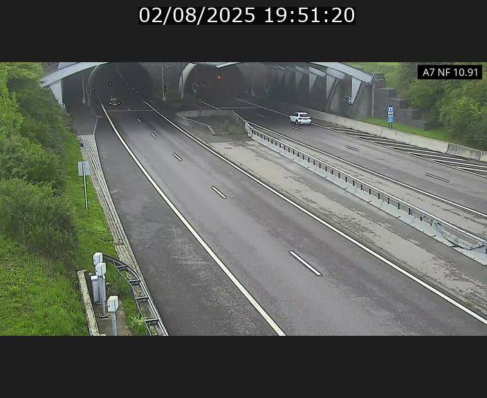 Caméra trafic Luxembourg - A7, Tunnel Gousselerbierg, entrée sud, direction Mersch