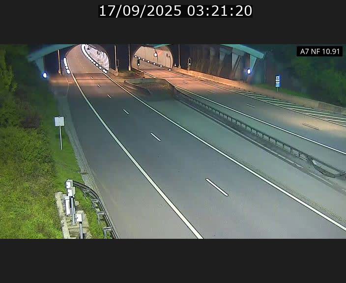 Caméra trafic Luxembourg - A7, Tunnel Gousselerbierg, entrée sud, direction Mersch