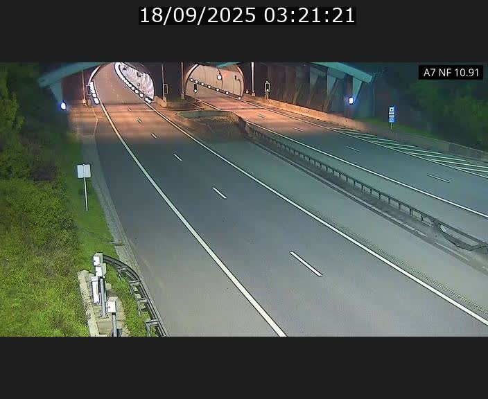 Caméra trafic Luxembourg - A7, Tunnel Gousselerbierg, entrée sud, direction Mersch