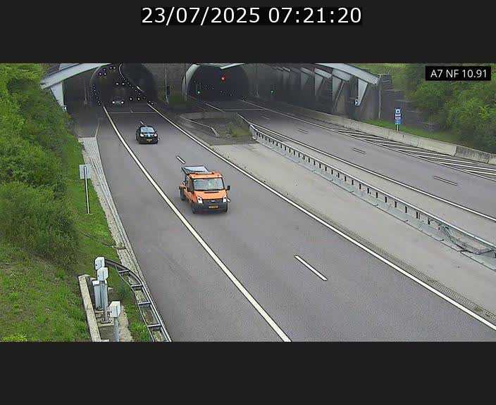 Caméra trafic Luxembourg - A7, Tunnel Gousselerbierg, entrée sud, direction Mersch