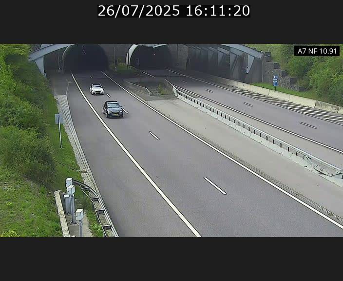 Caméra trafic Luxembourg - A7, Tunnel Gousselerbierg, entrée sud, direction Mersch