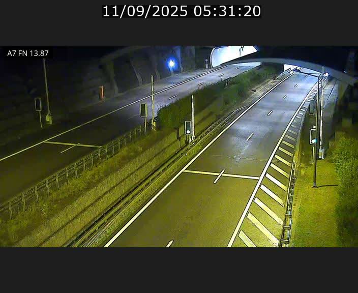 Caméra trafic Luxembourg - A7, Tunnel Gousselerbierg, entrée nord, direction Lorentzweiler