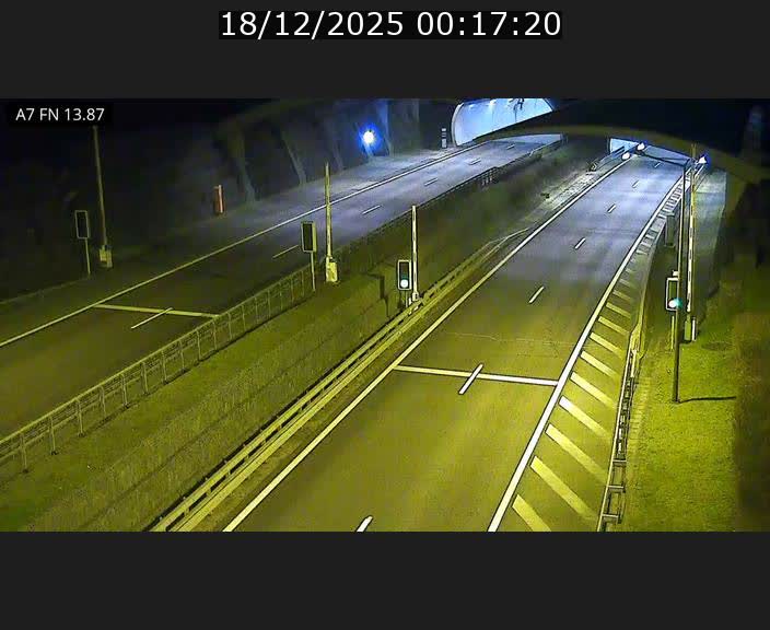 Caméra trafic Luxembourg - A7, Tunnel Gousselerbierg, entrée nord, direction Lorentzweiler