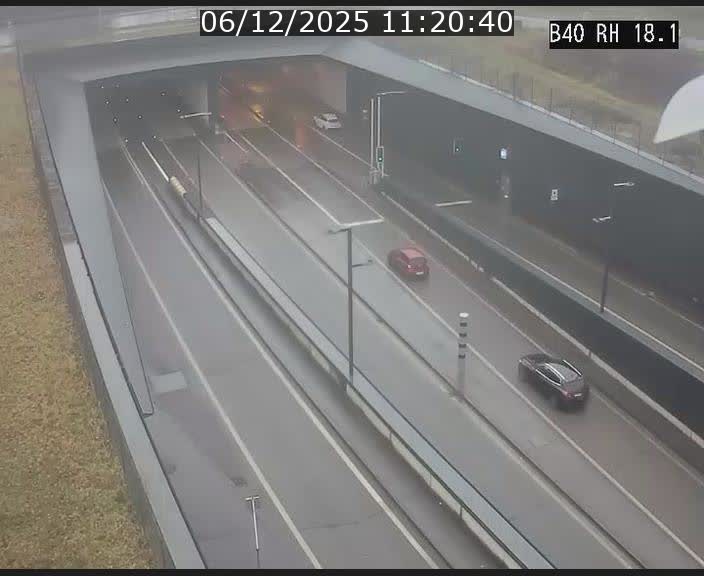 Webcam sur la route de contournement d'Esch-Belval avant le tunnel Central Gate au niveau de la porte de France et du radar fixe