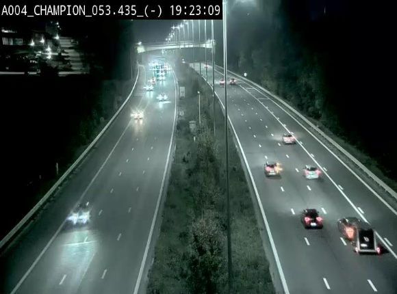Webcam E411 à Champion, à proximité de Namur. Vue orientée vers Bruxelles