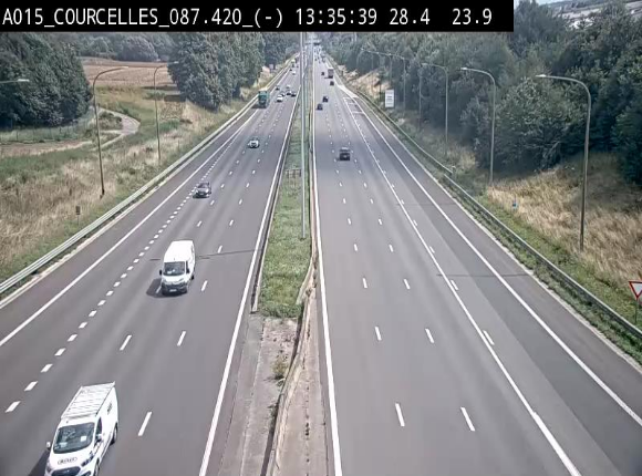 Webcam autoroute Belgique - Viesville - E42 direction Mons - BK 84.35