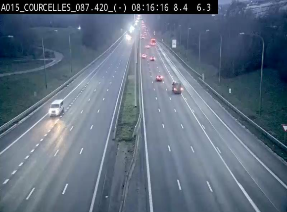 Webcam autoroute Belgique - Viesville - E42 direction Mons - BK 84.35