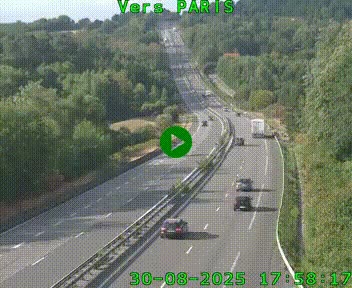 Caméra routière sur l'autoroute A20 à Bessines-sur-Gartempe. Vue orientée vers Paris