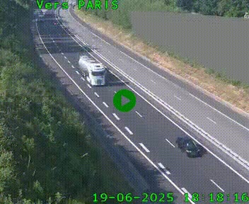 Caméra routière sur l'autoroute A20 à Saint-Pardoux-l'Ortigier, à la jonction avec l'A89. Vue orientée vers Paris