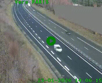 Caméra routière sur l'autoroute A20 à Saint-Pardoux-l'Ortigier, à la jonction avec l'A89. Vue orientée vers Paris