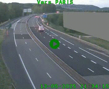 Caméra routière sur l'autoroute A20 à Brive-la-Gaillarde, à la jonction avec l'A89. Vue orientée vers Paris