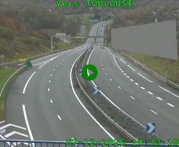 Caméra routière sur l'autoroute A20 à Noailles, en périphérie de Brive-la-Gaillarde. Vue orientée vers Toulouse