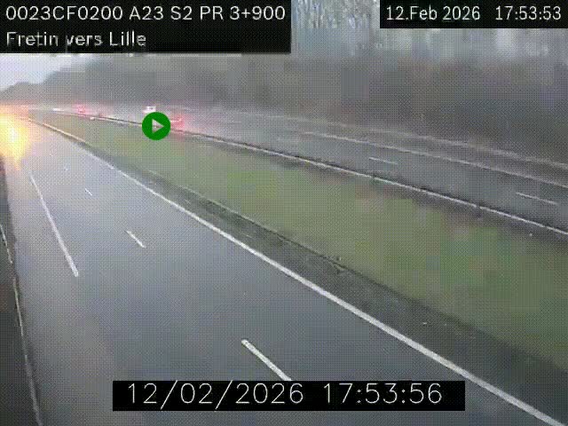 Webcam autoroute A23 à hauteur de Fretin. Vue orientée vers Lille