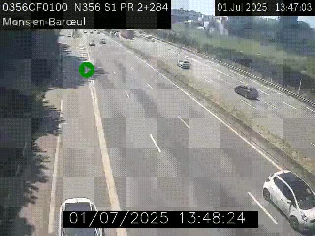 Webcam à l'entrée de Lille en direction du périphérique, à proximité de Mons-en-Baroeul sur la N356