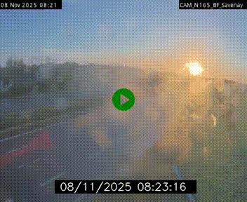 Webcam sur la N165 à hauteur de Savenay, au nord-ouest de Nantes en direction de la Bretagne