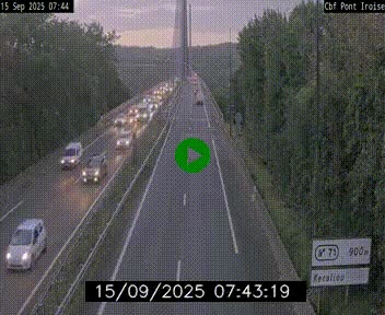 Webcam sur la N165 après le Pont de l'Iroise, à l'entrée de Brest