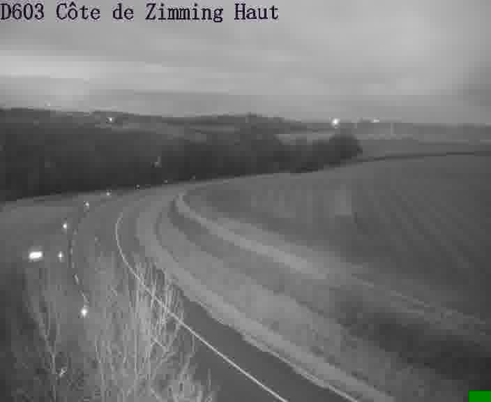 Webcam sur la D603 située en haut de la Côte de Zimming. Vue orientée vers Saint-Avold.