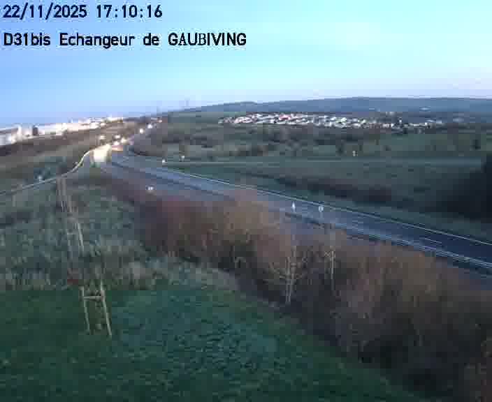 Dispositif d’observation sur D31bis (France) à Gaubiving, en direction de Sarreguemines, offrant une visualisation fiable des conditions de circulation.