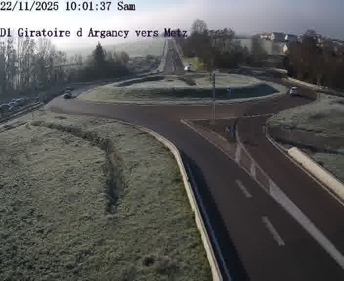 Webcam installée le long de D1 (France) à Argancy, pointée vers Metz, utile pour suivre précisément les conditions de trafic.