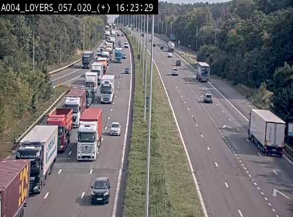 Webcam dans la montée de Loyers sur l'E411, après le viaduc de Beez en venant de Namur et en direction du Luxembourg