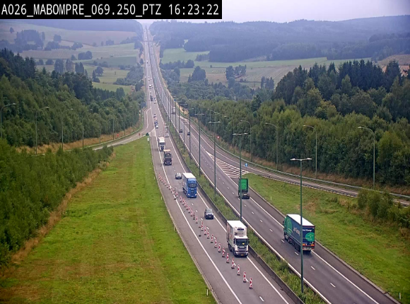 Webcam E25 (A26) à Mabompré. Vue orientée vers Liège