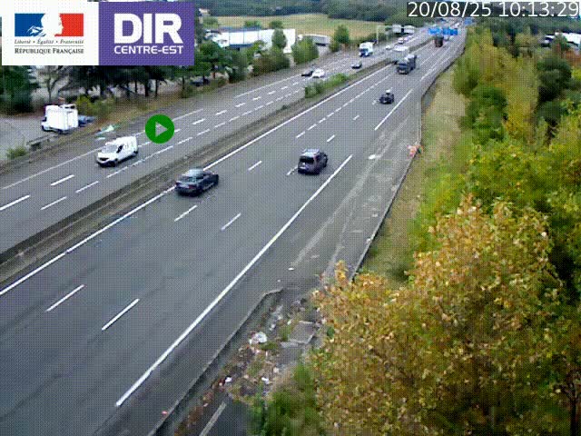Caméra de circulation à Saint-Priest à la jonction entre l'A43 et l'A46 en direction de Marseille