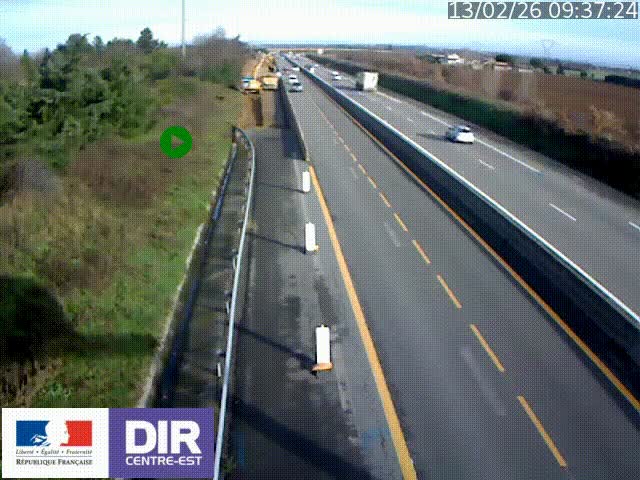 Webcam sur le contournement de Valence, sur la Nationale 7, à la jonction avec la N532, caméra orientée vers Grenoble