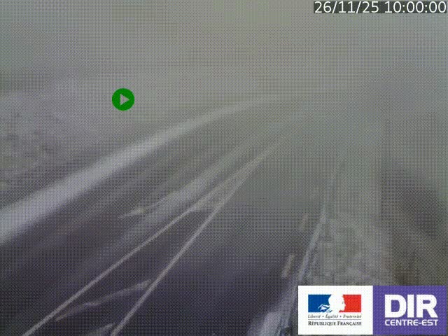 Webcam sur le col Pin Bouchain, vue orientée vers Roanne, en provenance de Lyon sur la nationale 7 (N7)
