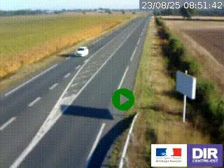 Webcam routière sur la RN7 à hauteur de Toulon-sur-Allier, entre Moulins et Vichy